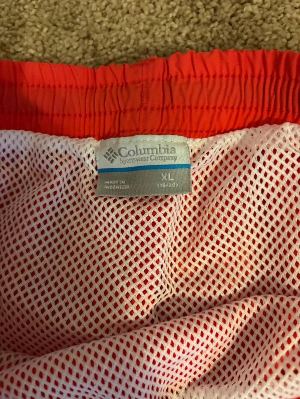 Columbia Boys XL 18/20 Omni-Shade Orange Swim Trunks Board Shorts